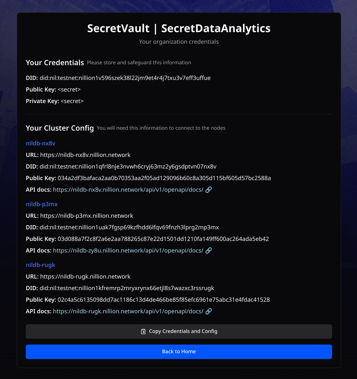 SecretVault Organization Config