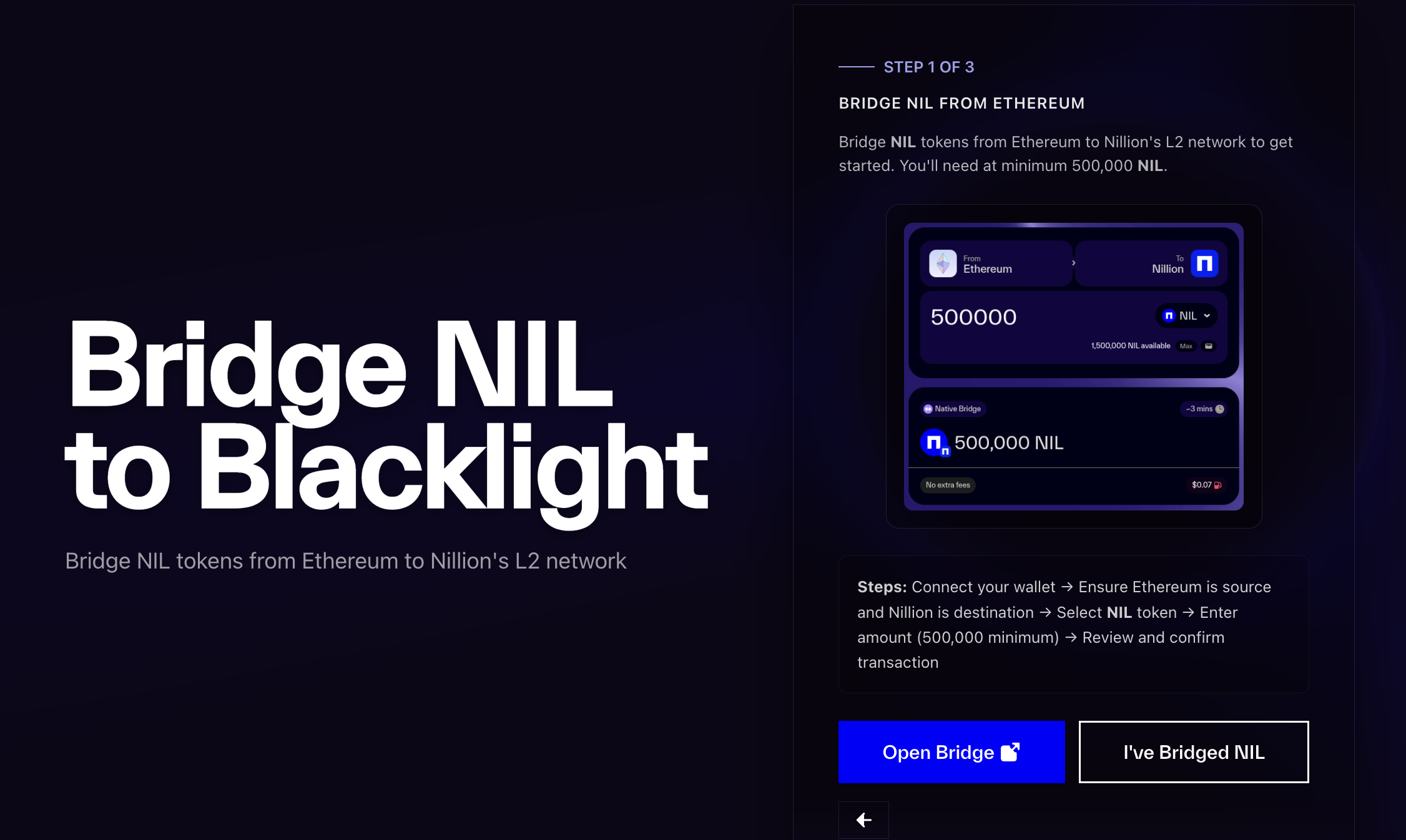 Bridge NIL to Nillion's L2