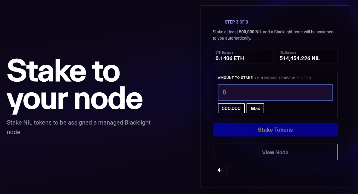 Stake to managed node